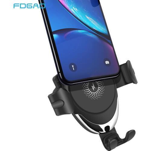 FDGAO 15W Qi Car Wireless Charger For iPhone 12 11 Pro XS Max XR X 8 Samsung S21 S20 S10 S9 Fast Charging Stand Car Phone Holder