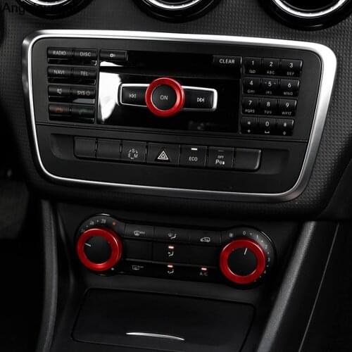 Car Styling for Mercedes for Benz A B C E Class GLK GLA CLA GLE ML GL AMG Air Conditioning Volume Knob Cover Decoration Sticker