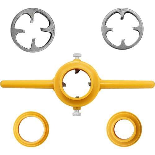 E Tap6pcs Alloy PVC Plastic Piper Thread Maker Hand Tools Kit Professional Screw Die NPT Die Set for Pumps Pipe Threader New D27