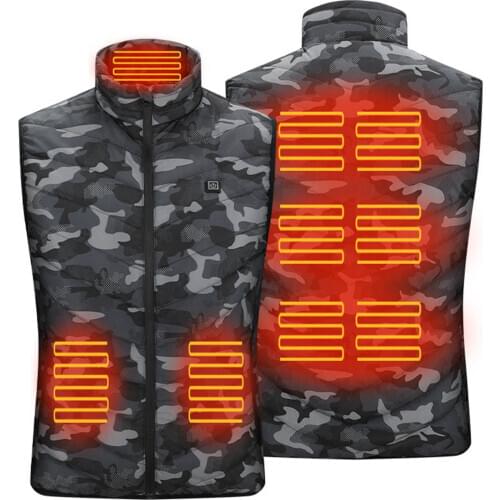 Graphene 5~9-zone Heated Vest Men Women Electric Heating USB Vests Carbon Camping Heat Jacket sports outdoor Hunting Fishing