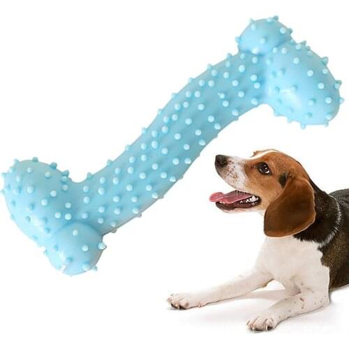Pet Toys For Small Dogs Interactive Bone Shape Rubber Bite Resistance Pet Teething Toy Dog Chew Toy Puppy Sound Toy