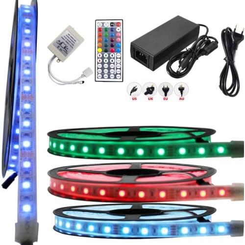 IP67 IP68 Waterproof 5050 LED Strip 12V 60LED/M RGB Use Underwater for Swimming Pool , Fish Tank Bathroom Outdoors With Power