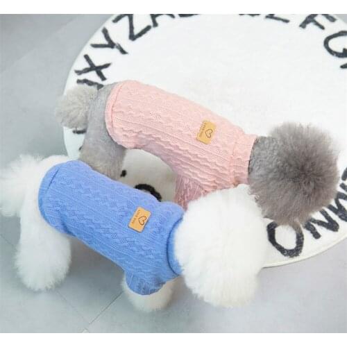 Classic Knitted Pet Sweater Overall Sweet Color Dog Clothes for Small Dogs Winter New Years Dog Jacket Warm Luxury Clothing