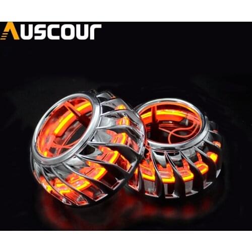 2pcs 2.5inch mini h1 Bixenon hid Projector lens shrouds mask cover led day running white angel eyes H1 H4 H7 retrofit