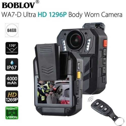 BOBLOV WA7-D 32G/64G Ambarella A7 32MP HD 1296P Wearable Body Camera Security Video Recorder 4000mAh Battery With Remote Control