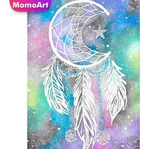 MomoArt Diamond Painting Dreamcatcher New Arrival Diamond Mosaic Moon Cross Stitch Kits Embroidery Scenery Sale Handmade Hobby