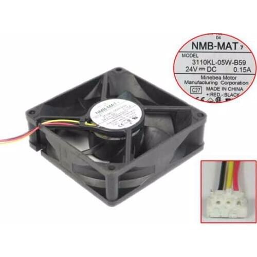 NMB-MAT 3110KL-05W-B59 C27 Server Cooling Fan DC 24V 0.15A 80x80x25mm 3-wire