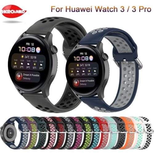 Strap Silicone 22mm WatchBand Strap For Huawei Watch 3/ 3 pro / 2 pro Smart WristBand For Huawei Watch GT 2 46mm Bracelet Correa