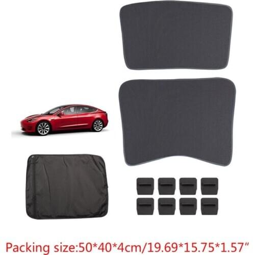 Car Sunshade Sunroof Windshield Shade Front Rear SunShade For Tesla Model 3 M68B