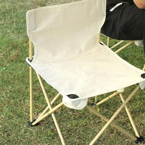 Outdoor Folding Chair Portable Recreational Camping Picnic Set Super Light Backrest Beach Fishing Chair Solid Color