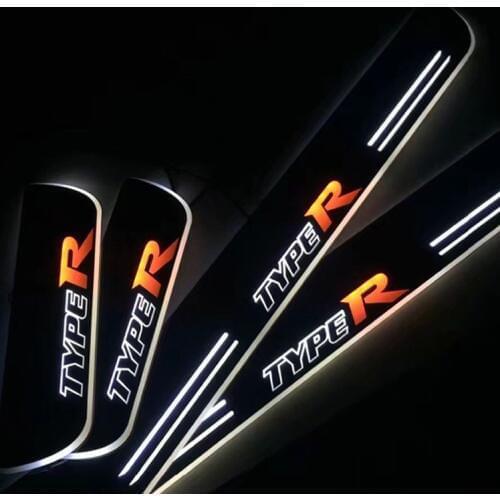 For Honda Civic Type R CR-V CR-Z HR-V Jazz Inspire City Odyssey Accord LED Door Sill Scuff Plate Pedal Dynamic Welcome Light