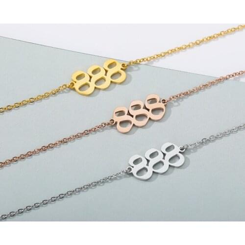 888 111 444 222 666 555 777 999 333 Angel Number Bracelets for women Stainless Steel Lucky Number Bracelet Jewelry Gifts