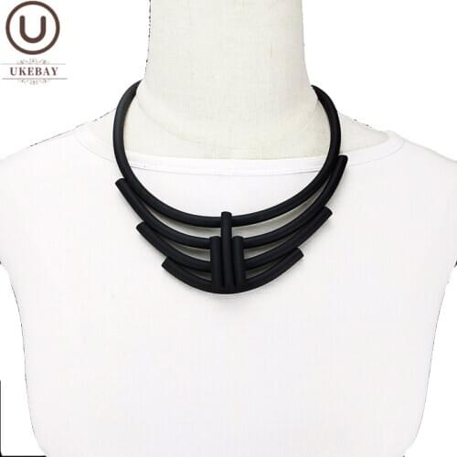 UKEBAY New Choker Necklaces Women Handmade Rubber Jewelry Elasticity Necklace For Party Fashion Sweater Chains Dress Accessories