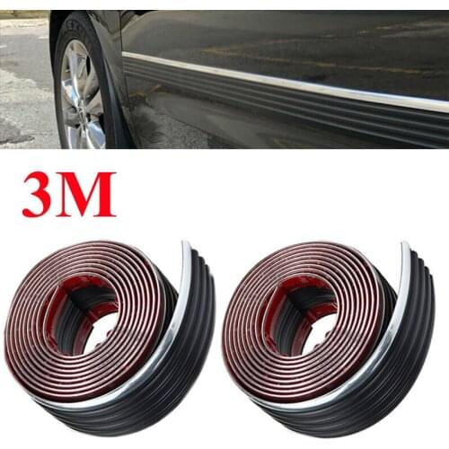 1/2Pcs 3M Molding Car Door Side Tailgate Decorate Protect Strip Window Mirror Bumper Anti Collision DIY Decor Strip Pickup Truck