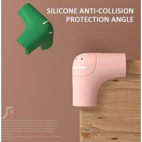 1Pcs Baby Safety Three-sided Safety Silicone Anti-collision Corner Guard Angle Thickened Protector Cartoon Dinosaur For Child