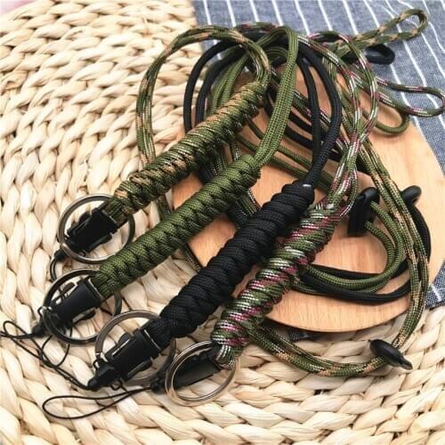 10Pcs/Lot Multi-function Military Emergency Lanyard Paracord Survival Camping Rescue EDC Tactics Wrist Rope Phone Strap Keychain