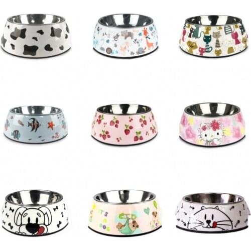 12 Style Large Dog Bowl Stainless Steel Printing Feeding Feeder Water Bowl For Big Dogs Food Dish Fit All Pet Puppy Cat Bowls