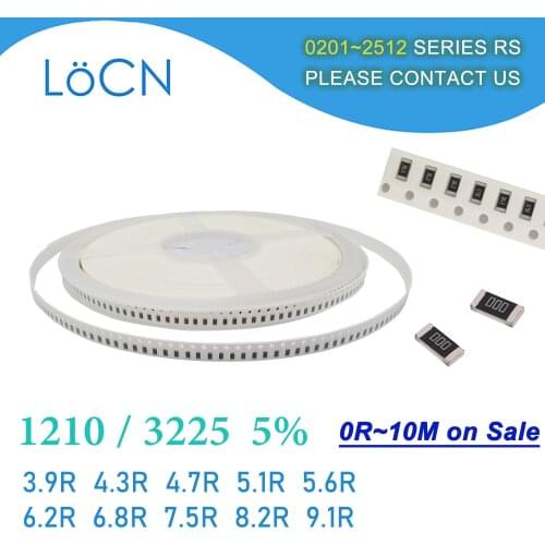 1210 J 5% 5000pcs 3.9R 4.3R 4.7R 5.1R 5.6R 6.2R 6.8R 7.5R 8.2R 9.1R OHM 3225 SMD resistor High quality LoCNService