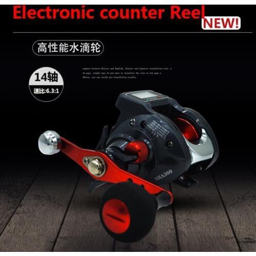 14 BB 6.3:1 high speed ratio With digital display Baitcast Reel Electronic fishing reel fishing line wheel Dumped reel