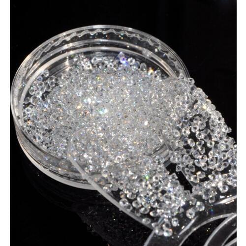 1440Pcs 1.2mm 1.3mm Glass Nail Rhinestones Shiny Clear Pointed Nail Art Micro Rhinestones Crystal Manicure Beads Decor