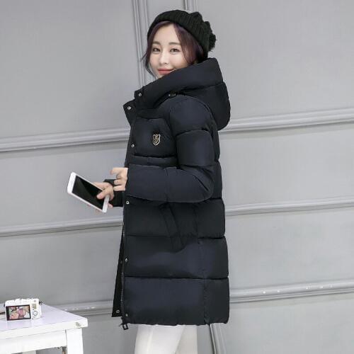 2019 Top Fashion Cotton Poly. Light Cotton-padded Clothes Girls Long New Thickening Even Hat Autumn And Winter Loose Coat Tide