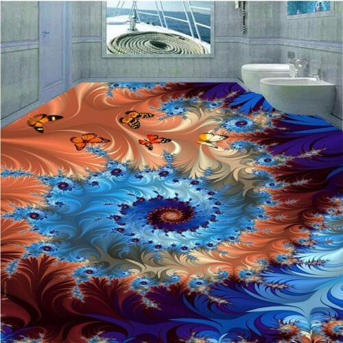 Beibehang customize 3d wallpaper waterproof Abstract flower 3d flooring pvc Self-adhesive bathroom wallpaper papel de parede