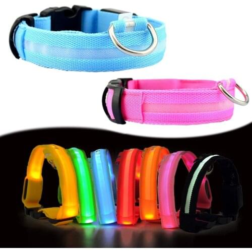 7 Colors Led Dog Collar Anti-Lost/Avoid Car Accident Collar For Dogs Puppies Dog Collars Leads LED Supplies Pet Products