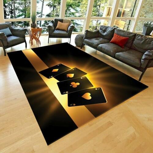 Gambling, Playing Card 2 Patterned Carpet ,Non Slip Floor Carpet,Teens Carpet,Turkish Rug