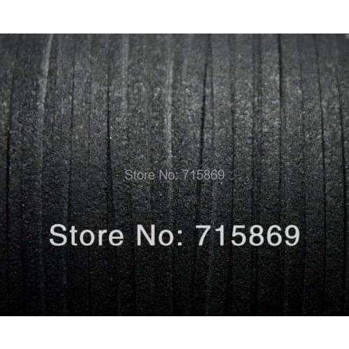 Free Ship100 Meter 10mm x 1.5 mm Black Faux Leather Suede Ribbon Cord - DIY Leather Cord