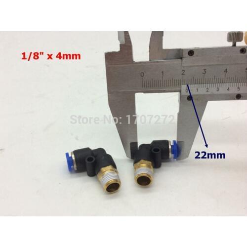Free shipping 4mm 1/8 inch threaded elbow pu hose connector 90 degree nylon pipe joint pneumatic air fitting,copper fitting