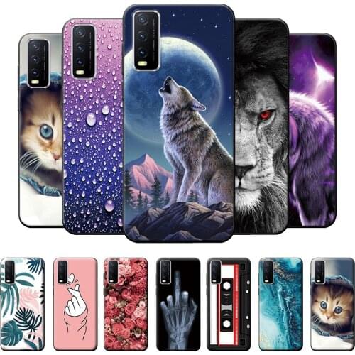 Case For vivo iQOO U1x Case vivo Y30 China Soft TPU Silicone Back Cover For Vivo Y20 2020 Cute Wolf Phone Bumper Vivo Y20s Y20i