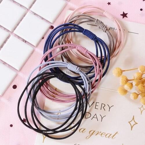 DHL 5000pcs Colorful 4 in 1 Knot Elastic Rubber Bands Hair Accessories For Women And Girls Tie Ponytail Holders Headwear