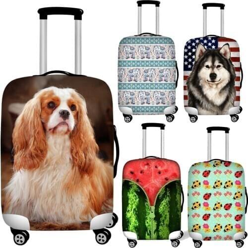 Twoheartsgirl Stretch Animal Dog Elephant Print Luggage Covers Elastic 18-32inch Travel Suitcase Cover Travel Accessories