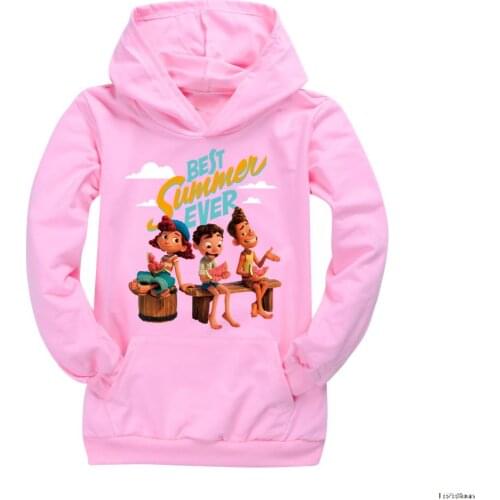 Factory Sell Girls Sweatshirt Autumn Boys Hoodies Luca Long Sleeve Hooded T-shirt Top Teens Kids Clothes Childrens Clothing