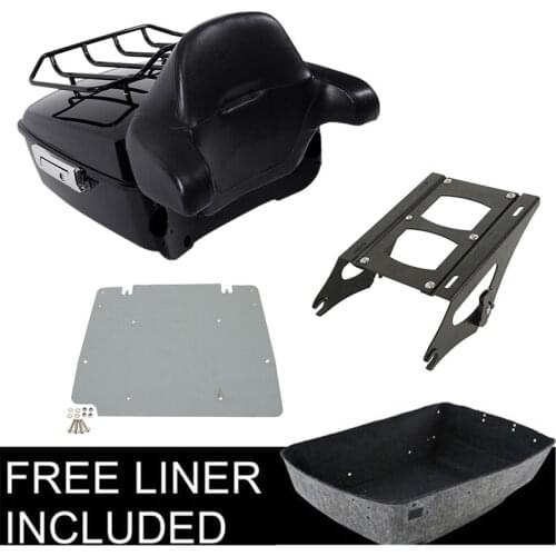Motorcycle King Pack Trunk Backrest Two Up Rack Plate For Harley Tour Pak Road King Street Glide 2014-2020