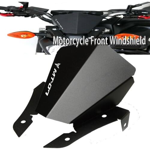 MT 07 LOGO Motorcycle Accessories Aluminum Front Windshield Windscreen For YAMAHA MT07 MT-07 FZ-07 MT07 FZ07 2013-2017 2016 2015