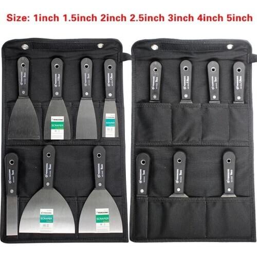 7 Pieces Filling Knife Wall Paint Scrapers and Putty Knives Wallpaper Scrapers Set with Anti-Slip Handle, Plastering Tools