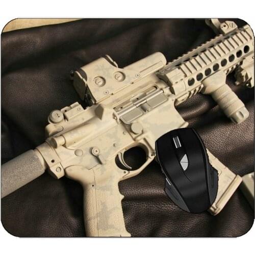 Office Mouse Pad Weapon Battle Rifle Mouse Pad With Stitched Edges