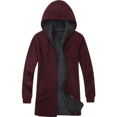New Arrival Fashion Winter Men Casual Overcoat Windswear Computer Knitted Thick With Hood Size M L XL 2XL 3XL
