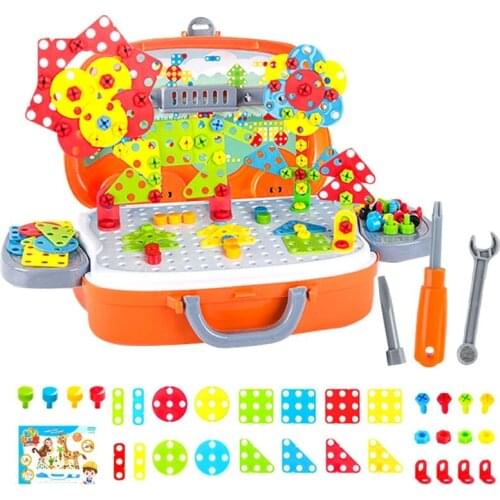 Drilling Screw 3D Creative Mosaic Puzzle Toys DIY Educational Puzzle Toys DIY Assembled Tools Model Kit