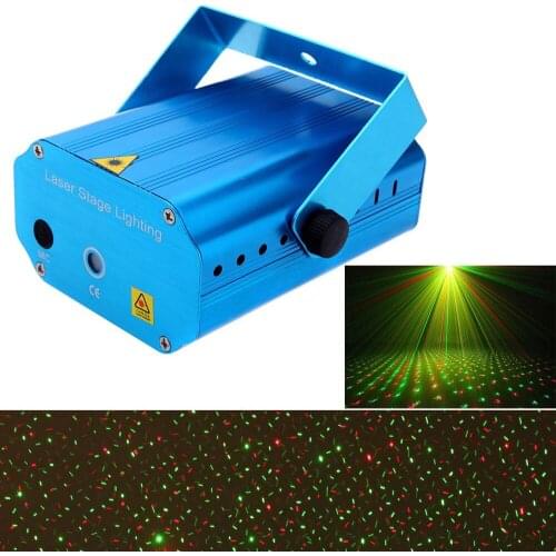 Mini LED Red & Green Laser Projector Stage Lighting Effect Patterns Voice-activated Voice-control DJ Disco Xmas Party Club Light