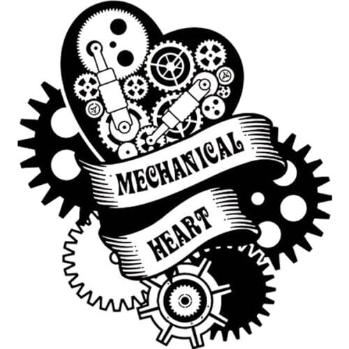 Vinyl Decal Mechanical Heart Steampunk Engine Garage Art Wall Art Wall Stickers Decals Mural Removable DK-35