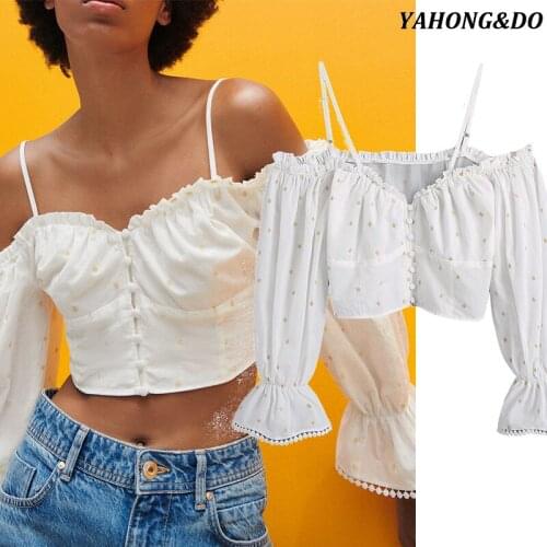 YAHONG&DO Women's Shirts With Embroidery