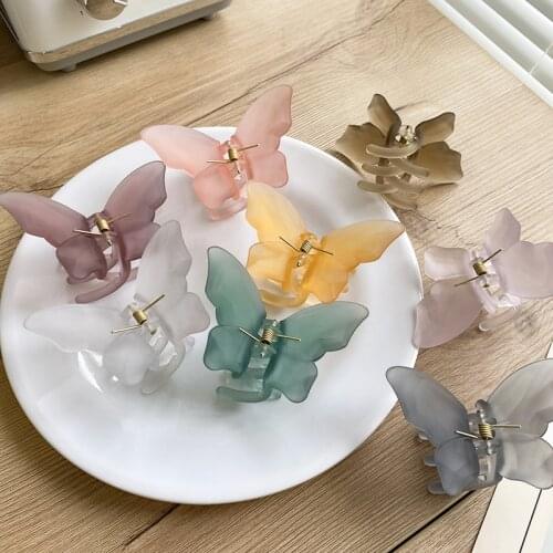 Lovely Hair Claw Sweet Fairy Butterfly Hairpin Clip Candy Color Transparent Styling Tools Barrettes for Women Girls Hair Clips