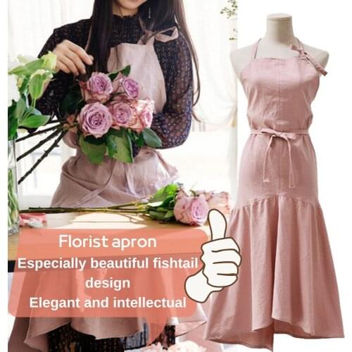 Specially designed for women cotton fabric soft and breathable simple and solid color flower shop beauty salon home garden