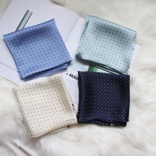 Fashion Dot Print Hair Scarf For Women Silk Satin Kerchief Bandana Head Scarfs Female 70*70cm Small Shawl Bag Scarves For Ladies