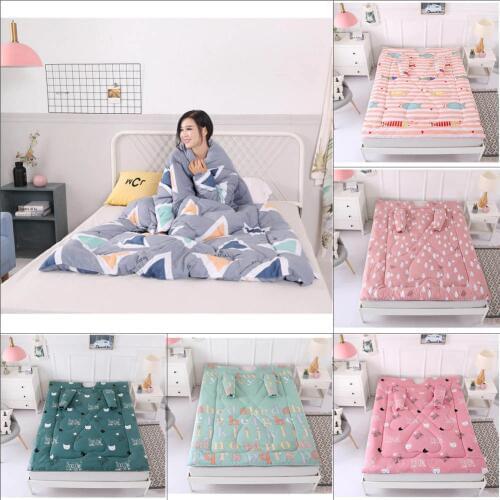 Winter Lazy Quilt with Sleeves Winter Quilt Home Bedding Comforter Printed Family Blanket Cape Cloak Nap