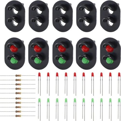 JTD17 10 sets Target Faces With LEDs for Railway signal HO OO TT Scale 2 Aspects Block Signal Heads