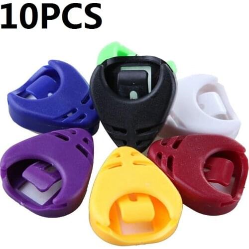 10Pcs/lot Colorful Plastic Heart Shape Guitar Pick holder Guitar Pick Plectrum Holder Case Box/Pick clip Self Adhesive