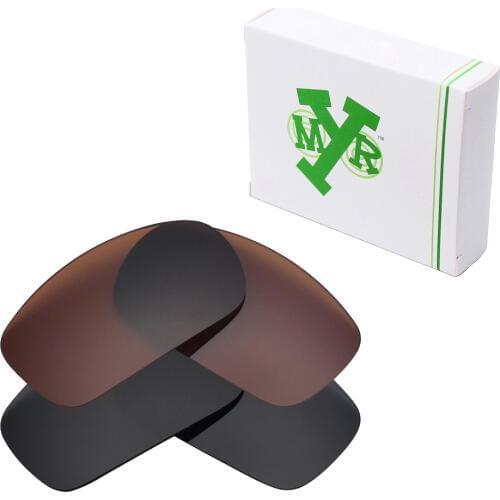 2 Pairs Mryok POLARIZED Replacement Lenses for Oakley X Squared X-Metal Sunglasses Stealth Black & Bronze Brown